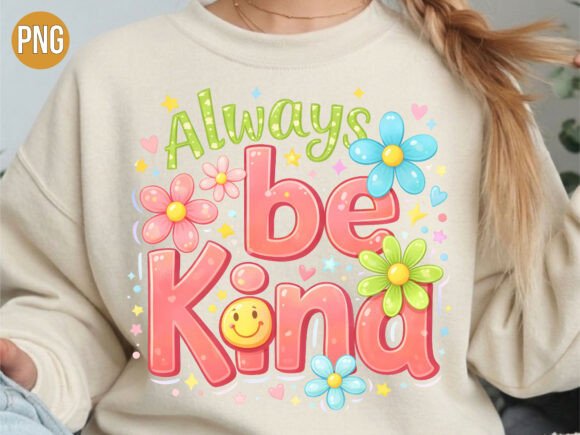 Always Be Kind Groovy Smiley PNG T-shirt: A Versatile Design for Creative Projects
