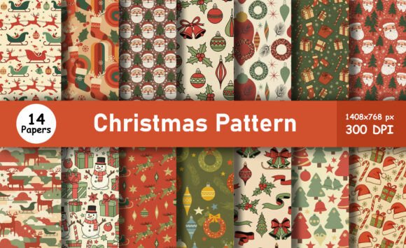 Christmas Patterns Santa Snowmen Bundel