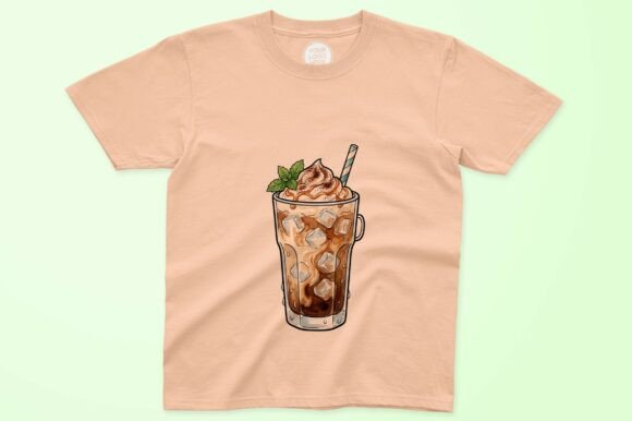 Cold Iced Coffee Drink with Cream