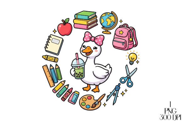 Discover the Charm of Cute Goose Back to School PNG for Creative Projects