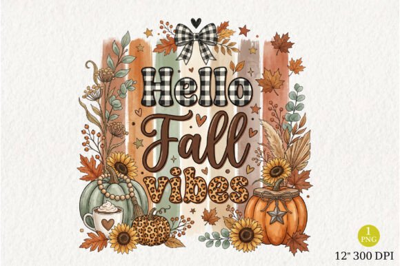 Embrace Autumn with Hello Fall Vibes PNG