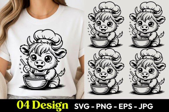 Exploring the Versatility of Cute Cow Chef SVG PNG and Related File Formats