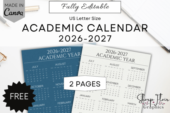 Free Academic Planner 2026–2027 Canva