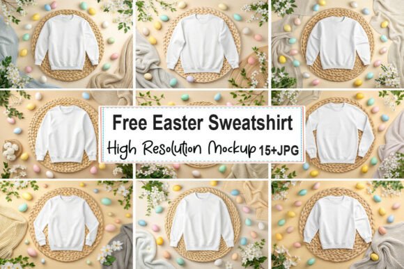 Free Easter Sweatshirt Mockup Bundle 09: A Versatile Tool for Designers