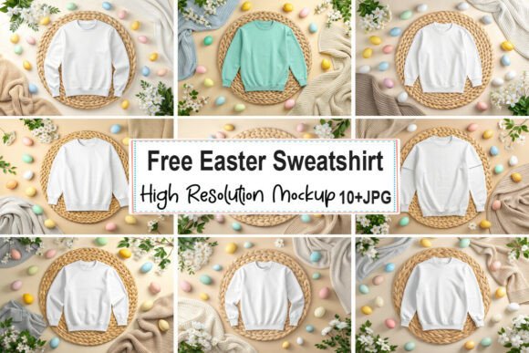 Free Easter Sweatshirt Mockup Bundle 11