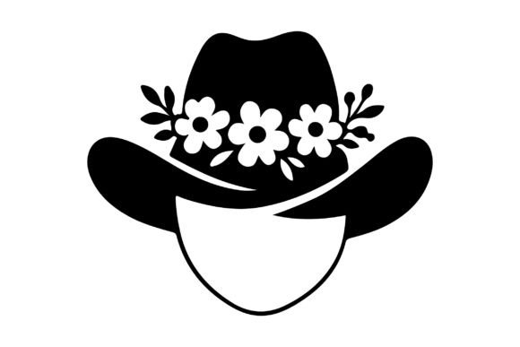 Free Floral Hat SVG Clipart Silhouette