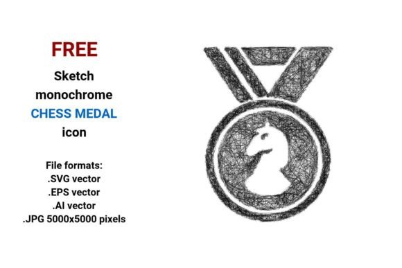 FREE Sketch Chess Medal Icon