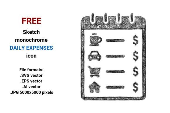 FREE Sketch Daily Expenses Icon: A Versatile Tool for Creative and Practical Use