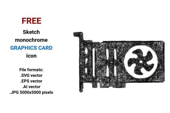 FREE Sketch Graphics Card Icon