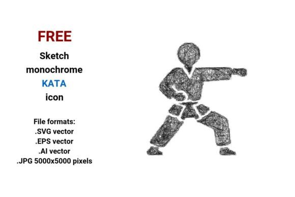 FREE Sketch Kata Icon: A Versatile Design Asset for Martial Arts Enthusiasts