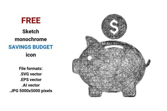 FREE Sketch Savings Budget Icon: A Versatile Tool for Designers and Creators