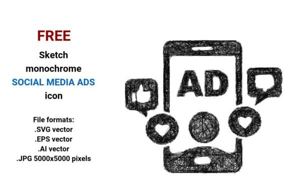 Free Sketch Social Media Ads Icon