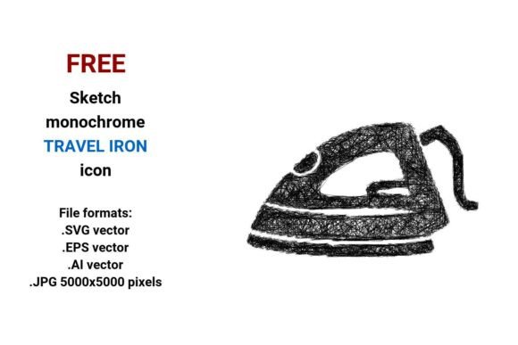 Free Sketch Travel Iron Icon