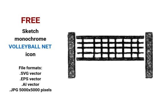 FREE Sketch Volleyball Net Icon: A Versatile Resource for Designers and Creators