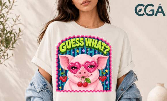Guess What Pig Heart Glasses Cherry PNG