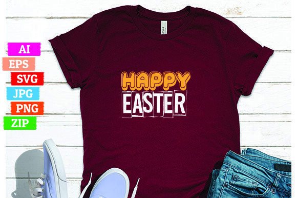 Happy Easter T-Shirt Design for Print On Demand Businesses