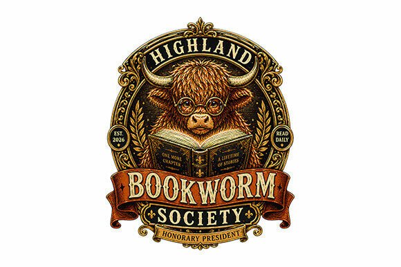 Highland Bookworm Society PNG: A Timeless Symbol for Book Lovers