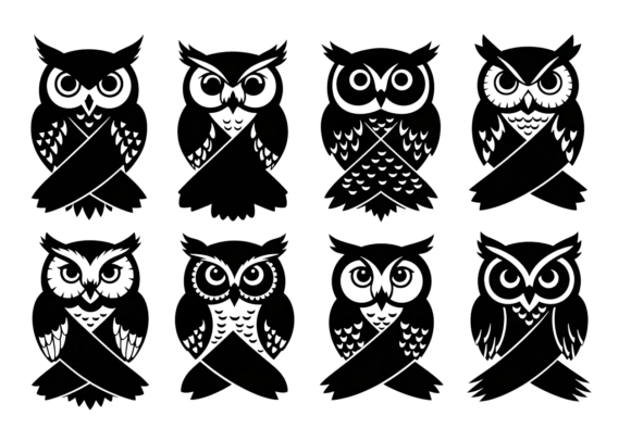 Instant Owl Vector Clipart Bundle