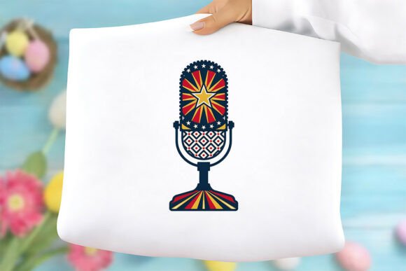 Patriotic Microphone Free PNG: A Versatile Design for Creative and Commercial Use