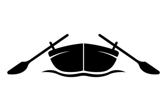 Silhouette of a Kayak with Crossed SVG: A Modern Design for Creative Expression