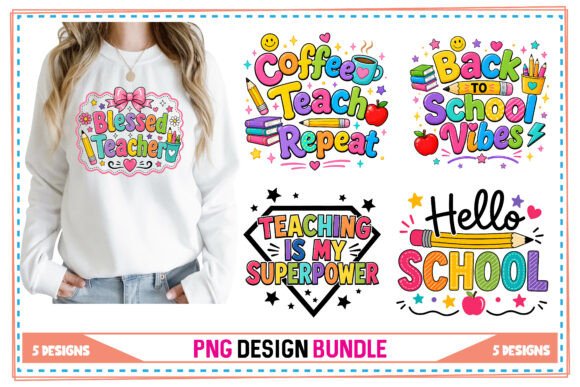 Teacher PNG Bundle Back to School Design
