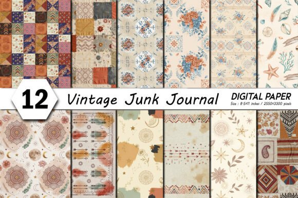 Vintage Bohemian Junk Journal Background