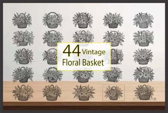 Vintage Floral Basket
