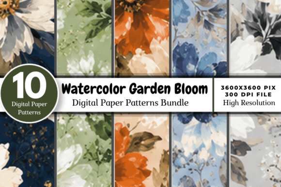 Watercolor Garden Bloom Seamless Pattern